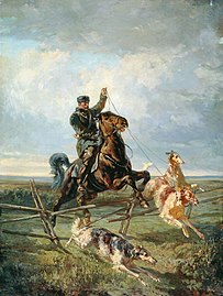 Jägare med tre vinthundar (1872)