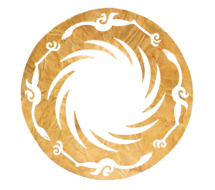 Pattern of the Golden Sun Bird discovered at Jinsha site, a symbol of the Ba-Shu culture and believed to be a totem of the ancient Shu people. It has been designated a symbol for the Chinese culture as a whole by the Chinese government. Tai Yang Shen Niao Jin Shi Golden Sun Bird.png