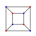 01 Hexahedral graph vertex coloring.svg