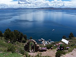 Pohled na jezero Titicaca z Taquile