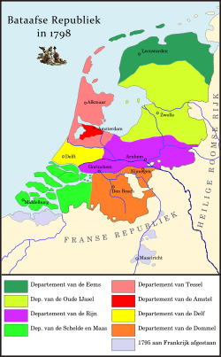 1798年至1801年巴达维亚共和国领土范围