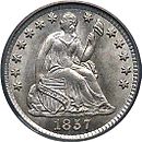 Half Dime uit 1857