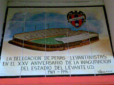 Quadre de les penyes llevantinistes en el XXV aniversari de la inauguració de l'estadi del club (1994).