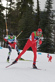 2010 Winter Olympics Magnus Moan and Felix Gottwald in nordic combined NH10km.jpg