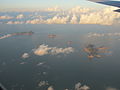 islands near Hong Kong construction site from air