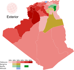 2019 Algerian presidential election results by province.svg