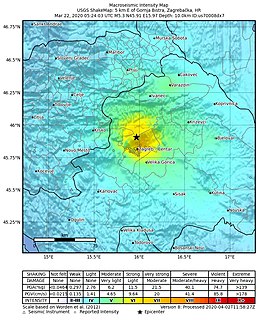<span class="mw-page-title-main">2020 Zagreb earthquake</span> Earthquake in Croatia