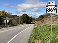 File:2021-10-27 11 24 27 View west along Pennsylvania State Route 869 (Brumbaugh Road) at Pennsylvania State Route 36 (Woodbury Pike) in South Woodbury Township, Bedford County, Pennsylvania.jpg