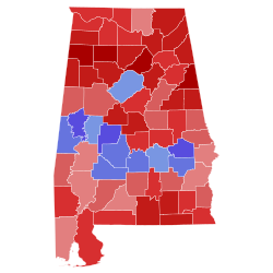 2022 Alabama Secretary of State election results map by county.svg