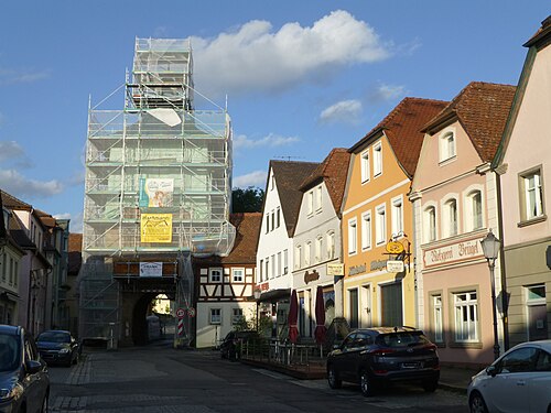 2023 Gate tower in renovation - Main street to the north