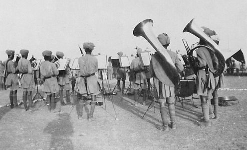 25th Punjabis band at Miran Shah, 1917. 25th Punjabis (9 Punjab) Band, Miran Shah 1917.jpg