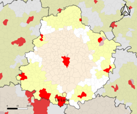 Lokalizacja obszaru atrakcyjnego Lude w departamencie Sarthe.