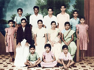 A photo of a Malayalee family of 3 generations, taken in year 1950 in Seremban, Negeri Sembilan. A Malayalee Family In Malaya.jpg