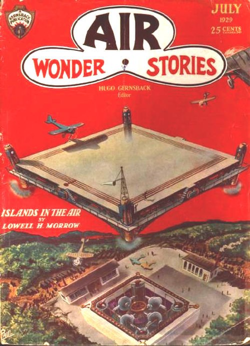 The first issue of Air Wonder Stories, July 1929. The cover is by Frank R. Paul.