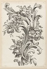 Design floral și cu frunze de acante, de Alexis Peyrotte (1750)