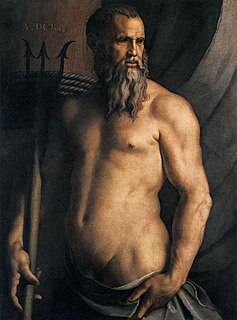 <i>Portrait of Andrea Doria as Neptune</i> Painting by Bronzino