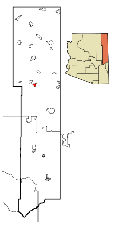 Apache County Incorporated and Unincorporated area Ganado relief.svg