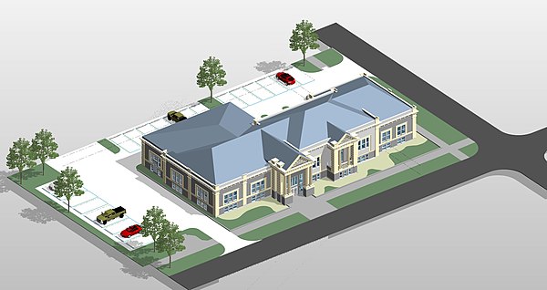 Architectural BIM Modeling of Clinton Public Library, USA