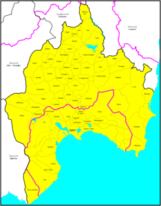 Карта Архиепископии Кальяри