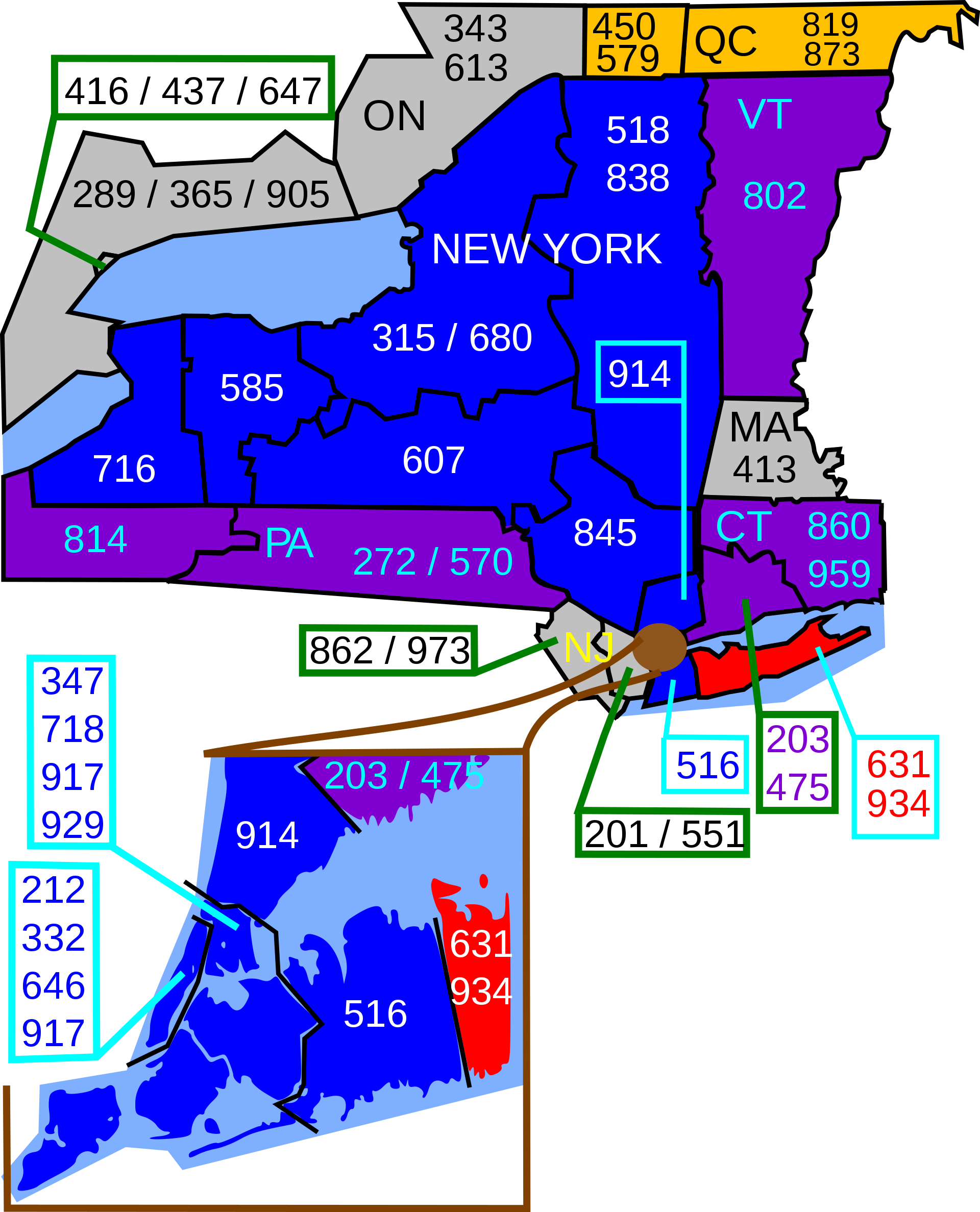 Area Codes 631 And 934 Wikipedia