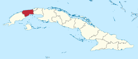 Karta Kube s istaknutom pokrajinom Artemisa
