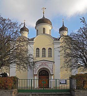 Illustrasjonsbilde av seksjonen Cathedral of the Resurrection of Christ in Wilmersdorf