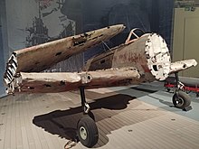 Nakajima B5N2 Kate reconstruction at the Pearl Harbor Aviation Museum in 2019. The original Hinomaru is still visible on the starboard wing underside.