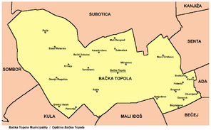 Topolya község térképe