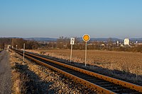 Vorsignalattrappe in "Formsignalausführung"