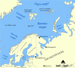 A Barents-tenger térképe