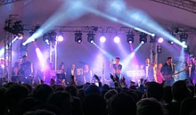 BDSTILLE performing at the 2013 May Ball Bastille at Queens' College May Ball 2013.JPG