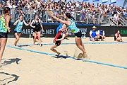 Deutsch: Deutsche Beachhandball-Meisterschaften 2022; Tag 3: 7. August 2022 – Frauen,Finale, Beach Bazis Schleissheim – Minga Turtles Ismaning 2:1 (20:26, 24:20, 8:6) English: German Beach handball Championships; Day 3: 7 August 2022 – Women Final – Beach Bazis Schleissheim Vs Minga Turtles Ismaning 2:1 (20:26, 24:20, 8:6)