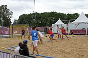 Deutsch: Beachhandball bei den Olympischen Jugendspielen 2018; Tag 4, 11. Oktober 2018; Jungs, Vorrunde, Gruppe B - Spanien-Kroatien 2:0 English: Beach handball at the 2018 Summer Youth Olympics at 11 October 2018 – Boys Preliminary Round Group B‎ – Spain-Croatia 2:0