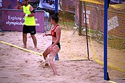 Deutsch: Beachhandball bei den Olympischen Jugendspielen 2018; Tag 5, 10. November 2018; Mädchen, Hauptrunde - Kroatien-Niederlande 1:2 English: Beach handball at the 2018 Summer Youth Olympics at 11 October 2018 – Girls Main Round – Croatia-Netherlands 1:2