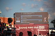 Deutsch: Beachhandball bei den Olympischen Jugendspielen 2018 in Buenos Aires; Tag 7, 13. Oktober 2018; Medaillenzeremonie Mädchen - Gold: Argentinien, Silber: Kroatien, Bronze: Ungarn English: Beach handball at the 2018 Summer Youth Olympics in Buenos Aires at 13 October 2018 – Medal Ceremony Girls - Gold: Argentina, Silver: Croatia, Bronze: Hungary Español: Handball de playa en los Juegos Olimpicos de la Juventud Buenos Aires 2018 en 13 de octubre de 2018 – Medalla Ceremonia para niñas - Oro: Argentina, Plata: Croacia, Bronce: Hungría