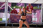 Deutsch: Beachhandball bei den Olympischen Jugendspielen 2018; Tag 4, 10. Oktober 2018; Mädchen, Vorrunde, Gruppe A - Venezuela-Paraguay 1:2 English: Beach handball at the 2018 Summer Youth Olympics at 10 October 2018 – Girls Preliminary Round Group A - Venezuela-Paraguay 1:2