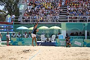 Deutsch: Beachvolleyball bei den Olympischen Jugendspielen 2018; Tag 11, 17. Oktober 2018; Jungen, Spiel um Platz 3 – Argentinien-Ungarn 2:0 (21–15/21–15) English: Beach volleyball at the 2018 Summer Youth Olympics at 17 October 2018 – Bronze Medal Match – Argentina-Hungary 2:0 (21–15/21–15)