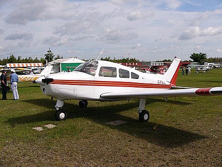 1965 model Beechcraft A23 Musketeer equipped with the IO-346 engine BeechcraftA23MusketeerC-FSJL.jpg