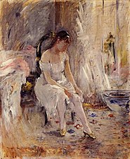 Jeune fille mettant son bas, 1880