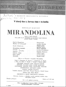 Plakát prvního nastudování opery