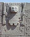 Frontal abgebildete Figur am sogenannten Sonnentor von Tiwanaku