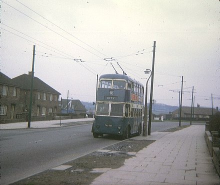 The Bradford trolleybus terminus in Buttershaw.