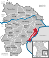 Lage der Gemeinde Burghausen im Landkreis Altötting