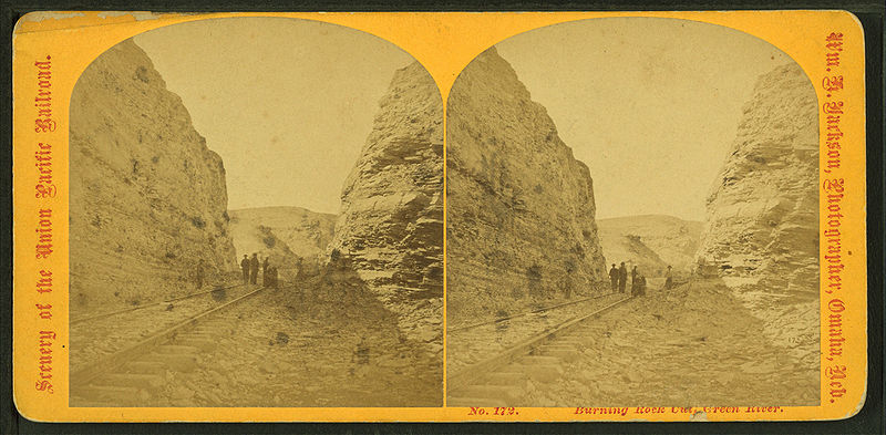 File:Burning Rock cut, Green River, by Jackson, William Henry, 1843-1942.jpg