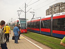 CAF Trams in Belgrade CAF tramway Belgrade 2.JPG