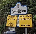 Movement restrictions Sign at a Welsh county border