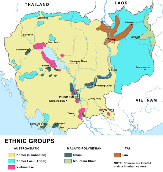 An ethnic map of Cambodia Cambodia ethnic map colors more distinct.png