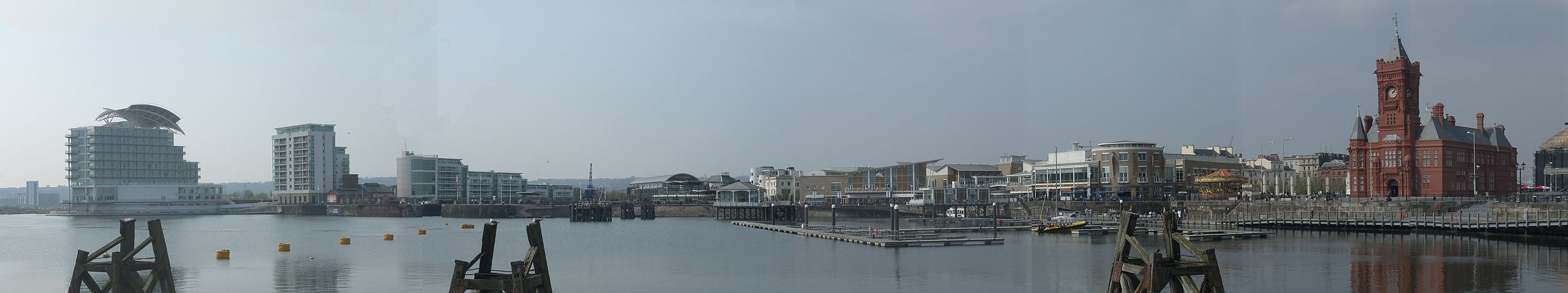 Panorama of the Cardiff Bay in March 2008