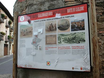 Tourist information panel marking the so-called Route of Carlism