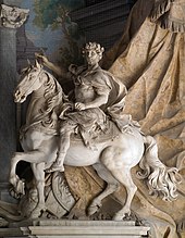 Statue équestre de Charlemagne, par Agostino Cornacchini (1725), basilique Saint-Pierre du Vatican, Italie.